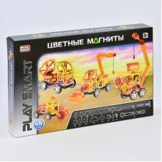 Конструктор магнитный Play Smart, 2428, Стройтехника