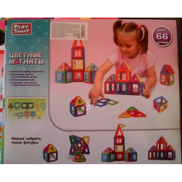 Конструктор магнитный Play Smart, 2464