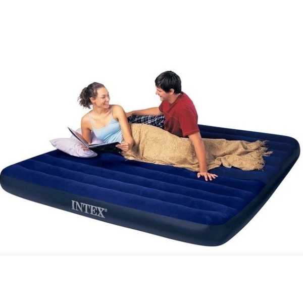Матрас надувной 183x203x25 см. Велюровый Intex 64755