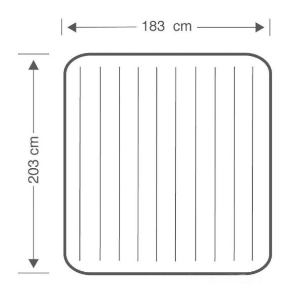 Матрас надувной 183x203x25 см. Велюровый Intex 64755