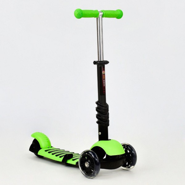 Триколісний самокат Best Scooter А 24670 - 1050 Божа корівка 3в1. З сидінням і кошиком. світяться колеса