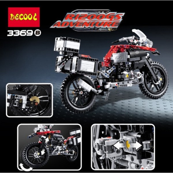 Конструктор Decool 3369B Приключения на BMW R 1200 GS 2в1. Техник
