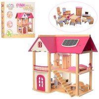 Кукольный домик деревянный 1068 с мебелью. 2 этажа. 55*37*53 см