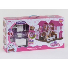 Домик Happy Family для флоксовых животных 1805 мебель, подсветка (аналог Sylvanian Families)