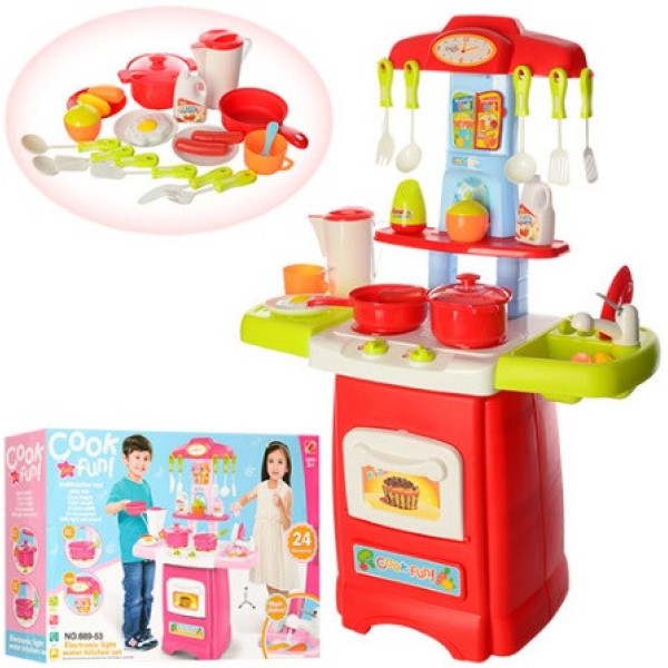Игровой набор Кухня 889-52-53. 24 предмета. Свет. Звук.