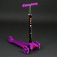 Трехколесный самокат Best Scooter Mini 466-112 фиолетовый. Колеса светятся. Нагрузка до 50 кг