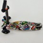 Самокат четырехколесный Scooter Maxi Print Черный 1386 Светящиеся колеса. Усиленная платформа.