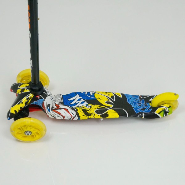 Детский трехколесный самокат Scooter Mini Print 1294 Колеса светятся. Нагрузка до 50 кг