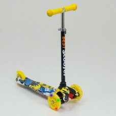 Детский трехколесный самокат Scooter Mini Print 1294 Колеса светятся. Нагрузка до 50 кг