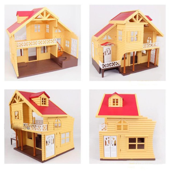 Домик с флоксовыми животными Happy Family 012-03 Загородный Домик (аналог Sylvanian Families)