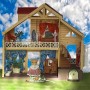 Домик с флоксовыми животными Happy Family 012-03 Загородный Домик (аналог Sylvanian Families)