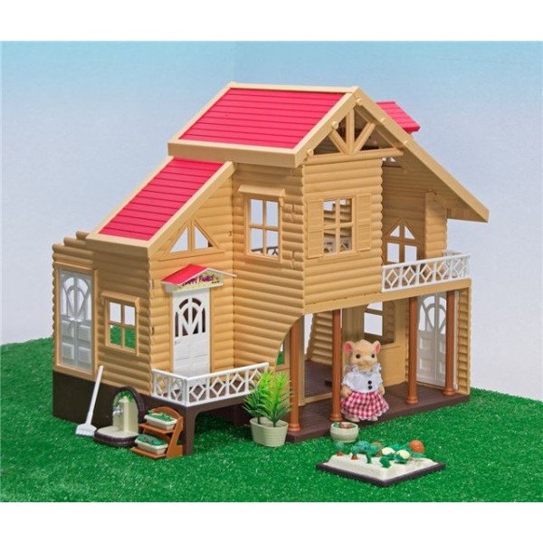 Домик с флоксовыми животными Happy Family 012-03 Загородный Домик (аналог Sylvanian Families)