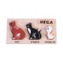 Набор фигурок-вкладышей HEGA 125 коты, дерево, 3 шт