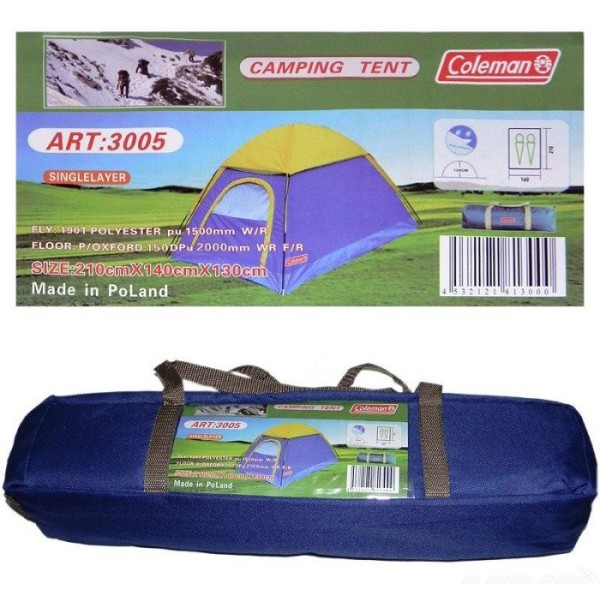 Туристическая палатка Coleman 3005 2-х местная. 1-но слойная