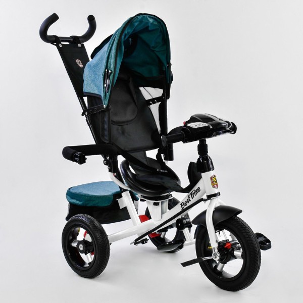 Детский трехколесный велосипед с пультом Best Trike 7700 B 6980 поворотное сиденье, надувные колеса