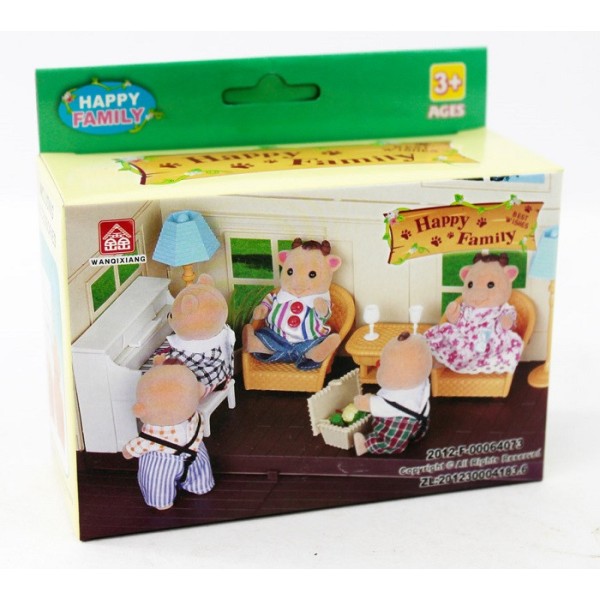 Гостиная для флоксовых животных Happy Family 012-09B с пианино (аналог Sylvanian Families)