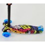 Самокат четырехколесный Scooter Maxi Print Голубой 1392 Светящиеся колеса. Усиленная платформа.