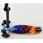 Детский трехколесный самокат Scooter Maxi Print Огонь + Лед. Колеса светятся