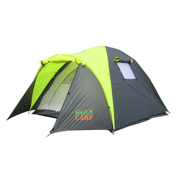 Палатка Green Camp 1011-2. 3-х местная. 2-х слойная. 2 входа. Тамбур
