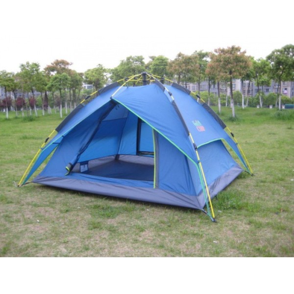Автоматическая Палатка Green Camp 1831 3-х местная. 2-х слойная. С козырьком