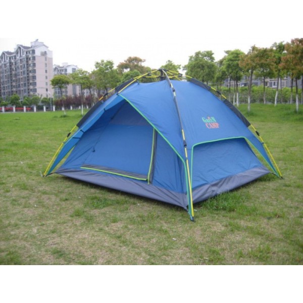 Автоматическая Палатка Green Camp 1831 3-х местная. 2-х слойная. С козырьком