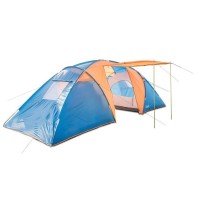 Намет Green Camp 1002 6-ти місцева. 2-х шарова. Великий тамбур. Навіс.