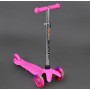 Трехколесный самокат Best Scooter Mini 466-112 розовый. Колеса светятся. Нагрузка до 50 кг