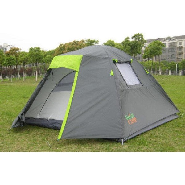 Туристическая палатка Green Camp 1013-4 Тамбур. 4-х местная. 2-х слойная