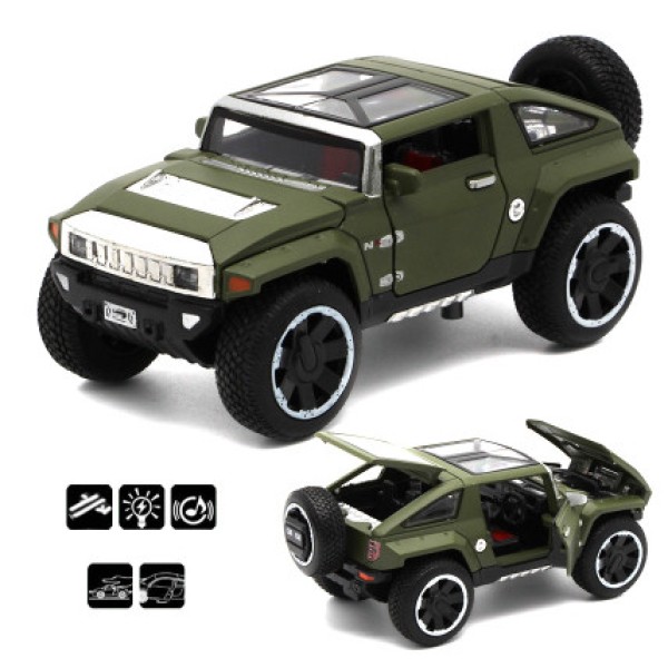 Машина металлическая 863 HUMMER. Свет. Звук. Открываются двери, багажник, капот