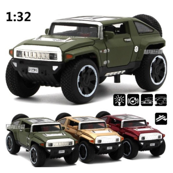 Машина металлическая 863 HUMMER. Свет. Звук. Открываются двери, багажник, капот