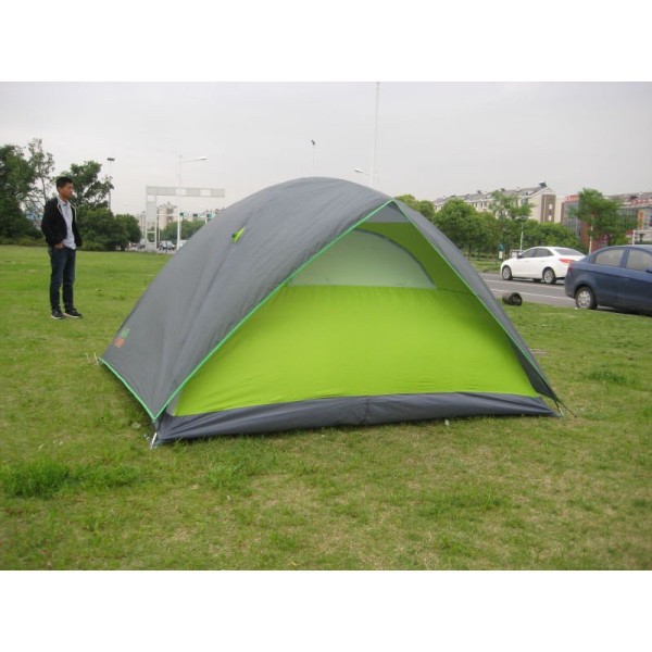Туристическая палатка Green Camp 1018-4 с козырьком. 4-х местная. 2-х слойная