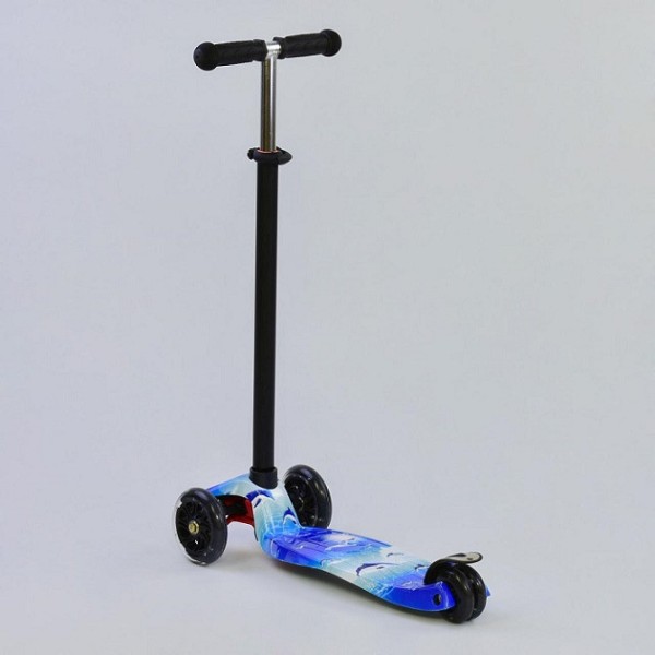 Самокат чотириколісний Scooter Maxi Print 1307 Морський принт. колеса світяться