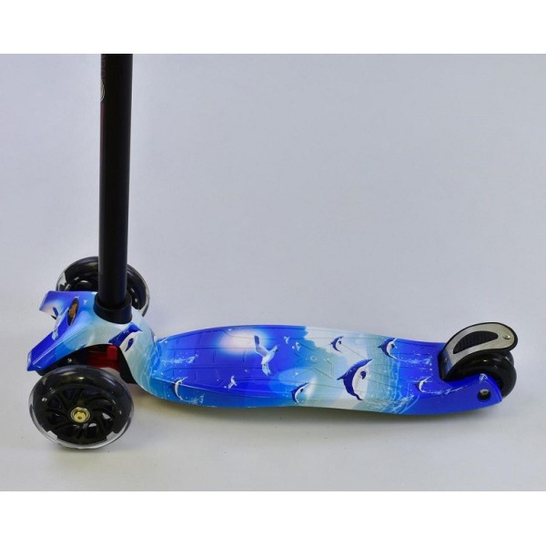 Самокат чотириколісний Scooter Maxi Print 1307 Морський принт. колеса світяться