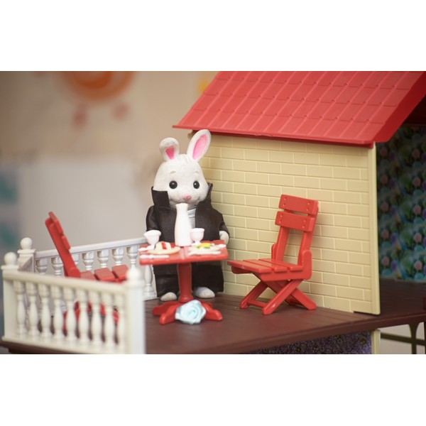 Большой домик с флоксовыми животными Happy Family 012-10 со светом (аналог Sylvanian Families)