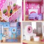 Домик для кукол 1039 деревянный. 3 этажа. 5 комнат. Мебель