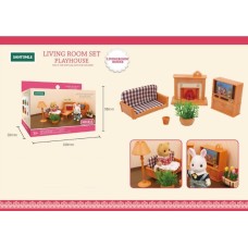 Мебель для флоксовых животных B11 Гостиная с камином (аналог Sylvanian Families)