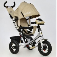 Дитячий триколісний велосипед Best Trike 7700 B-5780 поворотне сидіння, надувні колеса, фара, бежевий льон