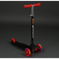 Триколісний самокат Best Scooter Mini 466-112 Чорний. Колеса світяться. Навантаження до 50 кг