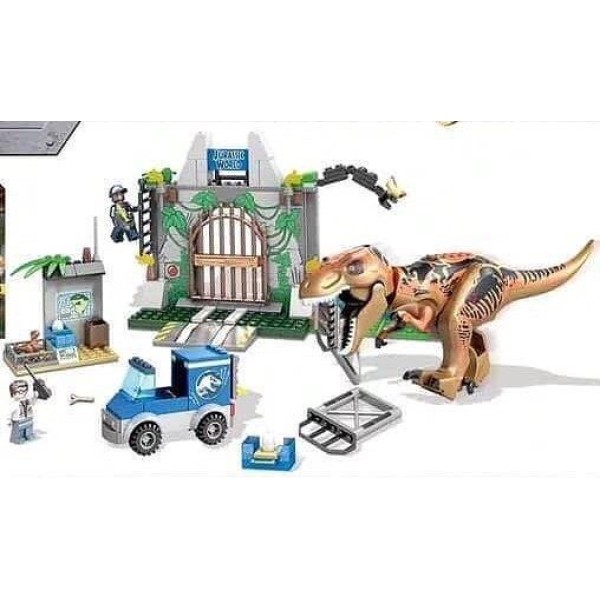 Конструктор Побег Ти-Рекса SY 1082 Мир Юрского Периода (Аналог Lego Jurassic World 10758), 289 деталей