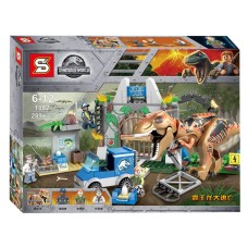 Конструктор Побег Ти-Рекса SY 1082 Мир Юрского Периода (Аналог Lego Jurassic World 10758), 289 деталей