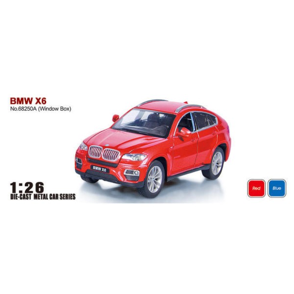 Модель машины BMW X6 металлическая 68250 А. масштаб 1:26. Двери и багажник открываются, свет, звук
