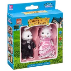 Набор флоксовых животных 012-05C. Семейная пара Зайцев (аналог Sylvanian Families)