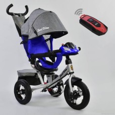 Детский трехколесный велосипед с пультом Best Trike 7700 B 3904 поворотное сиденье, надувные колеса