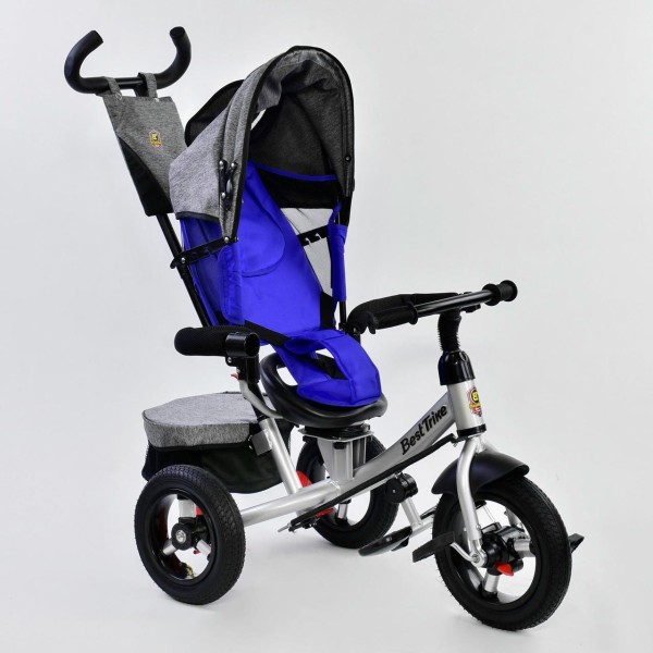 Детский трехколесный велосипед с пультом Best Trike 7700 B 3904 поворотное сиденье, надувные колеса