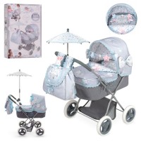 Коляска для ляльок 85029 класика, з сумкою, парасолькою, постільною білизною, подушкою, гірляндою з іграшками