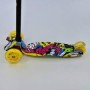 Самокат четырехколесный Scooter Maxi Print Желтый 1394 Светящиеся колеса. Усиленная платформа.
