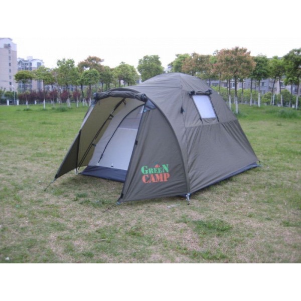 Туристическая палатка Green Camp 3006 2-х местная. 2-х слойная. Тамбур