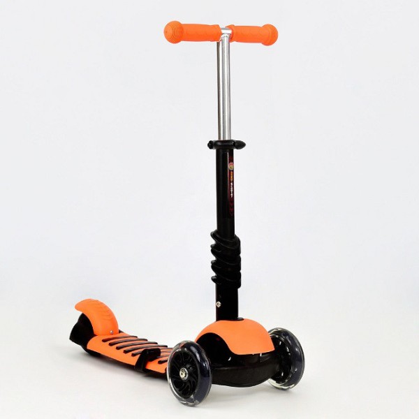 Трехколесный самокат Best Scooter А 24673 - 1080 Божья коровка 3в1. С сиденьем и корзинкой. Светящиеся колеса