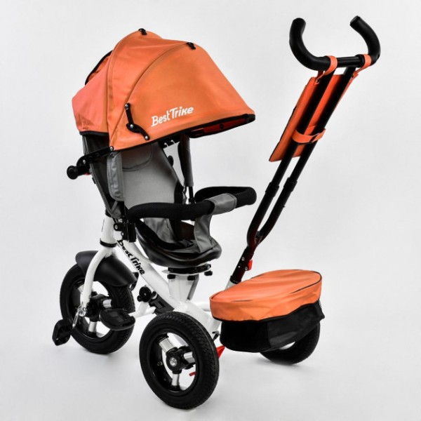 Детский трехколесный велосипед с пультом Best Trike 7700 B 6090 поворотное сиденье, надувные колеса