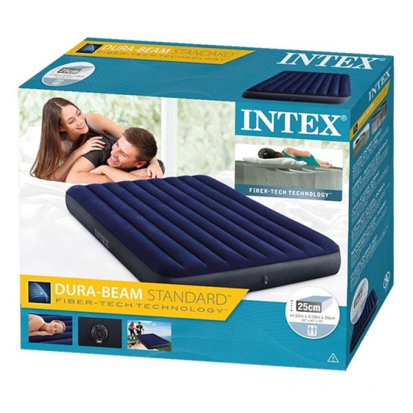 Матрас надувной 152х203х25 см. Велюровый Intex 64759 двухместный